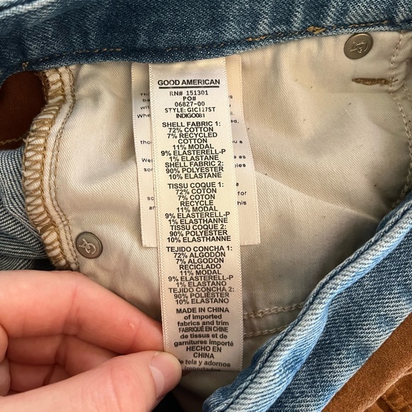 Good American Icon Suede Mixing Jeans 26-29W 30L Cowboy Country Rodeo Vibes - Picture 5 of 14